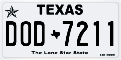 TX license plate DOD7211