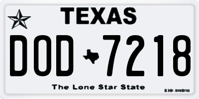 TX license plate DOD7218