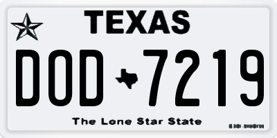 TX license plate DOD7219