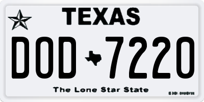 TX license plate DOD7220