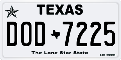 TX license plate DOD7225