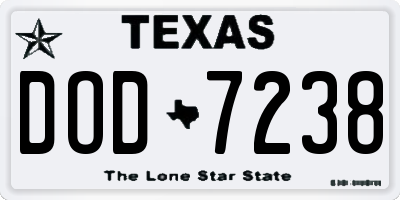 TX license plate DOD7238