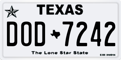 TX license plate DOD7242