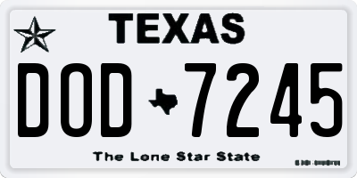 TX license plate DOD7245