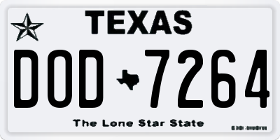 TX license plate DOD7264