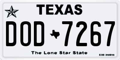 TX license plate DOD7267