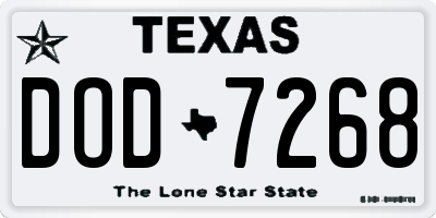 TX license plate DOD7268