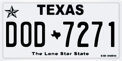 TX license plate DOD7271