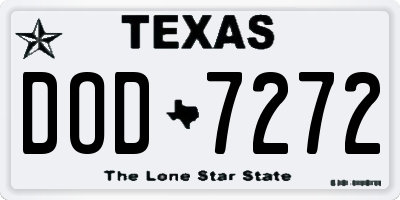 TX license plate DOD7272
