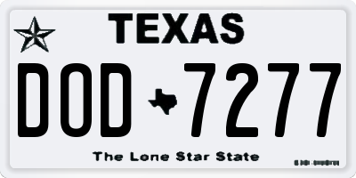TX license plate DOD7277