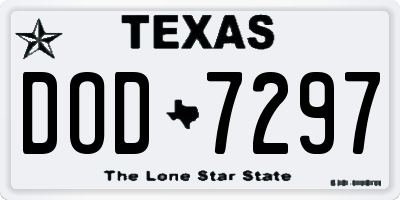 TX license plate DOD7297