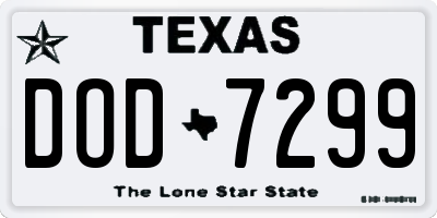 TX license plate DOD7299