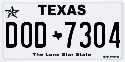 TX license plate DOD7304