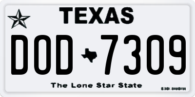 TX license plate DOD7309
