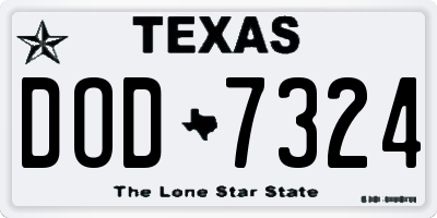 TX license plate DOD7324
