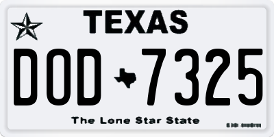 TX license plate DOD7325