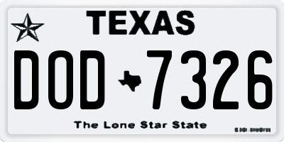 TX license plate DOD7326