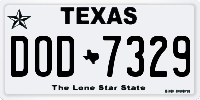TX license plate DOD7329