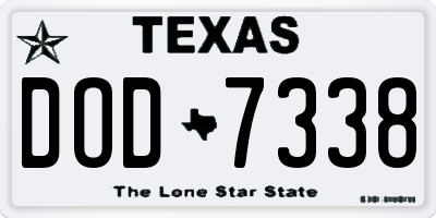 TX license plate DOD7338