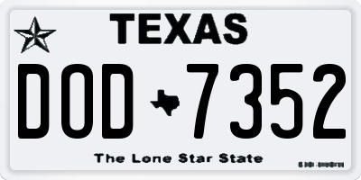 TX license plate DOD7352
