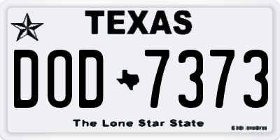 TX license plate DOD7373