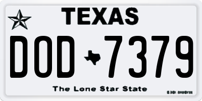 TX license plate DOD7379