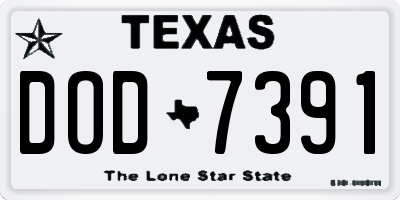 TX license plate DOD7391