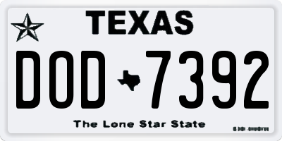 TX license plate DOD7392