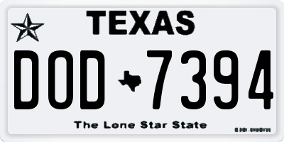 TX license plate DOD7394