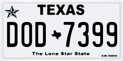 TX license plate DOD7399