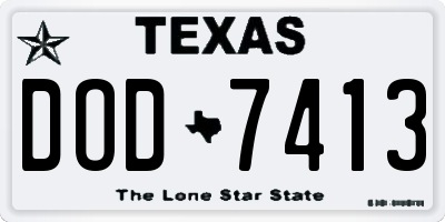 TX license plate DOD7413
