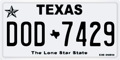 TX license plate DOD7429