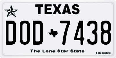 TX license plate DOD7438