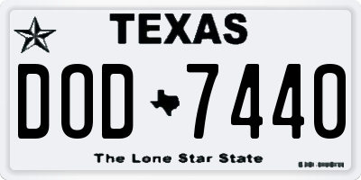 TX license plate DOD7440