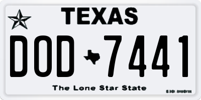 TX license plate DOD7441