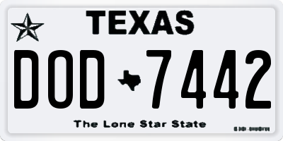 TX license plate DOD7442