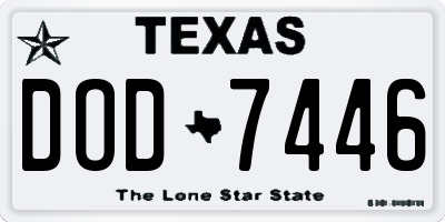 TX license plate DOD7446