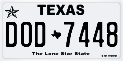 TX license plate DOD7448