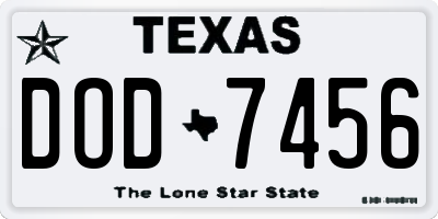 TX license plate DOD7456