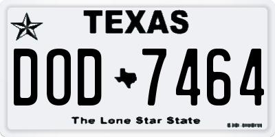 TX license plate DOD7464