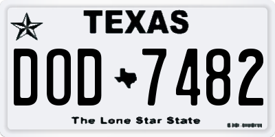 TX license plate DOD7482