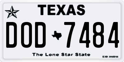 TX license plate DOD7484