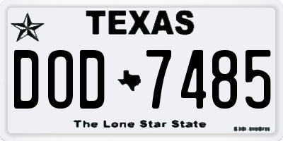 TX license plate DOD7485