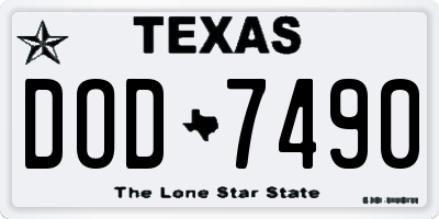 TX license plate DOD7490