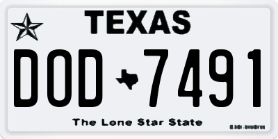 TX license plate DOD7491