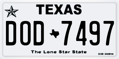 TX license plate DOD7497