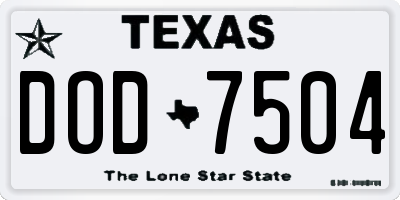 TX license plate DOD7504