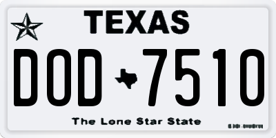 TX license plate DOD7510