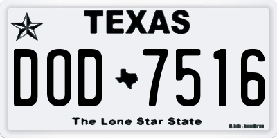 TX license plate DOD7516