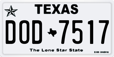 TX license plate DOD7517